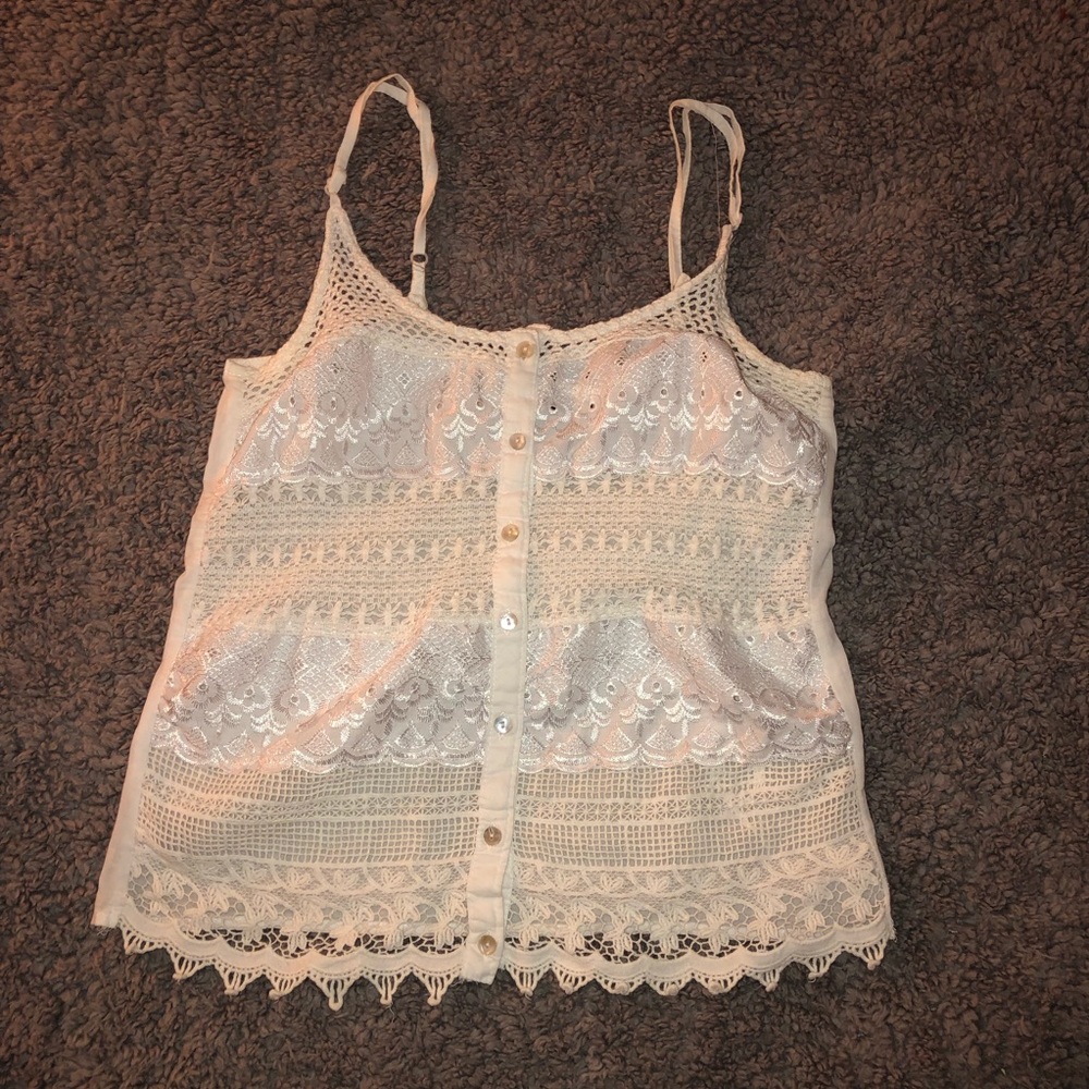 White Lace Tank Top